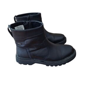 London Fog Men's Leather Black Ankle Boots